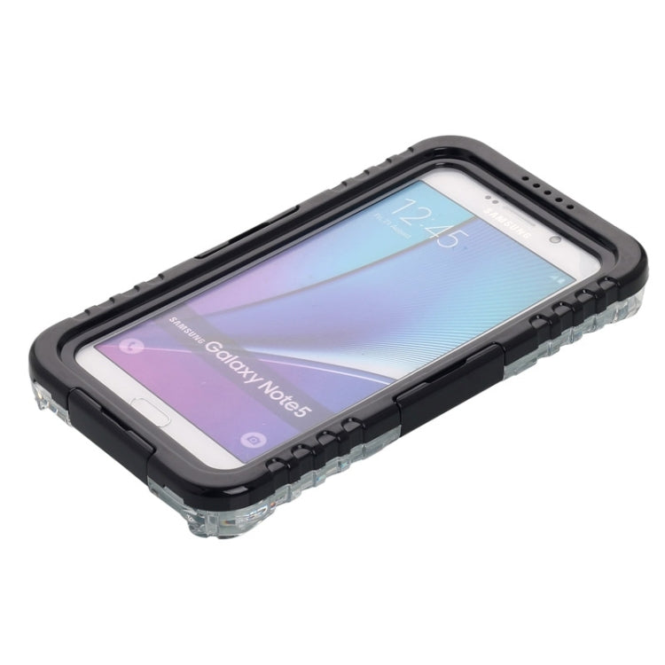 IP x 8 PVC + Silicone Transparent Universal Flower Edge Waterproof Protective Case with Lanyard for Galaxy Note 5 / S6 Edge+