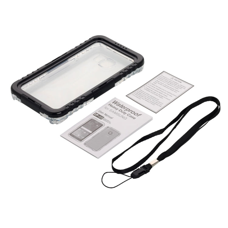 IP x 8 PVC + Silicone Transparent Universal Flower Edge Waterproof Protective Case with Lanyard for Galaxy Note 5 / S6 Edge+