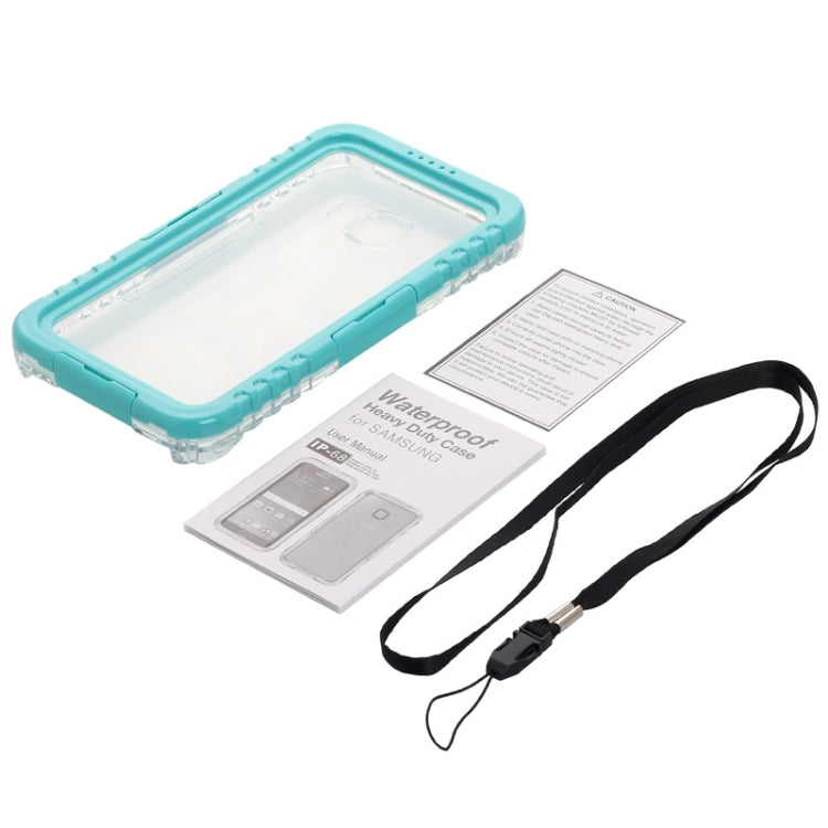 IP x 8 PVC + Silicone Transparent Universal Flower Edge Waterproof Protective Case with Lanyard for Galaxy Note 5 / S6 Edge+