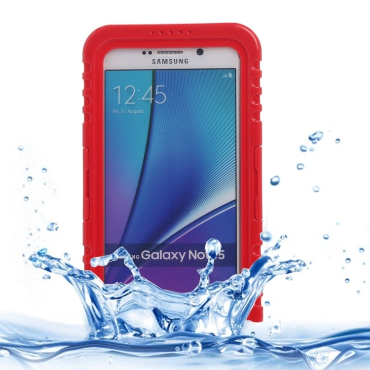 IP x 8 PVC + Silicone Transparent Universal Flower Edge Waterproof Protective Case with Lanyard for Galaxy Note 5 / S6 Edge+