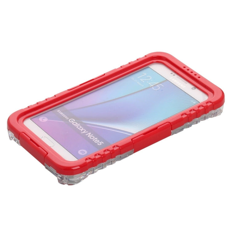 IP x 8 PVC + Silicone Transparent Universal Flower Edge Waterproof Protective Case with Lanyard for Galaxy Note 5 / S6 Edge+