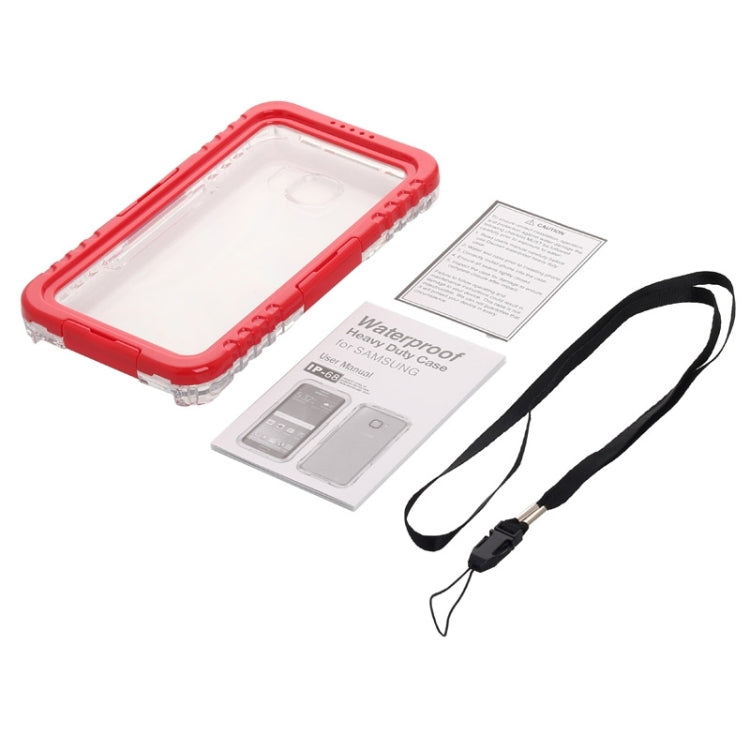 IP x 8 PVC + Silicone Transparent Universal Flower Edge Waterproof Protective Case with Lanyard for Galaxy Note 5 / S6 Edge+