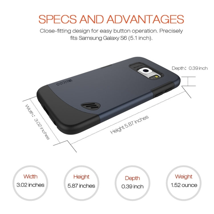 Slicoo for Galaxy S6 / G920 TPU + PC Combination Case