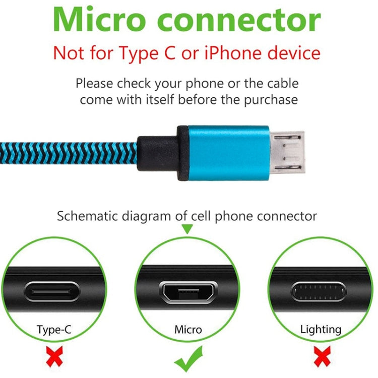 1m Woven Style Micro USB to USB 2.0 Data / Charger Cable, For Samsung, HTC, Sony, Lenovo, Huawei, and other Smartphones