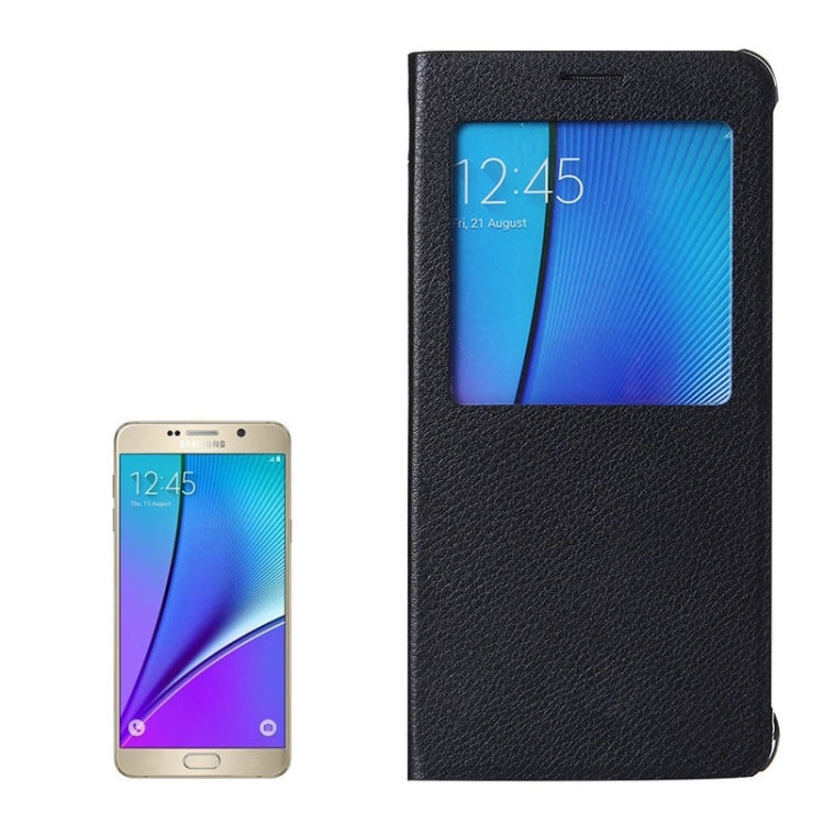 Litchi Texture Horizontal Flip Leather Case with Sleep / Wake-up Function for Galaxy Note 5 / N920