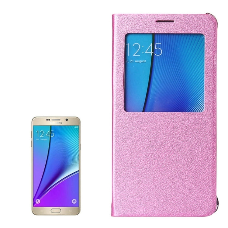 Litchi Texture Horizontal Flip Leather Case with Sleep / Wake-up Function for Galaxy Note 5 / N920