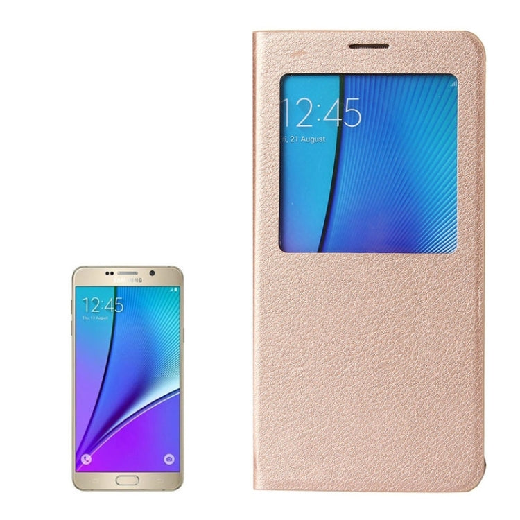 Litchi Texture Horizontal Flip Leather Case with Sleep / Wake-up Function for Galaxy Note 5 / N920