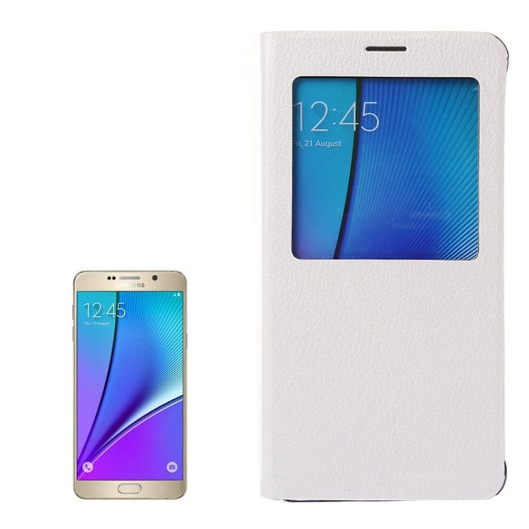 Litchi Texture Horizontal Flip Leather Case with Sleep / Wake-up Function for Galaxy Note 5 / N920
