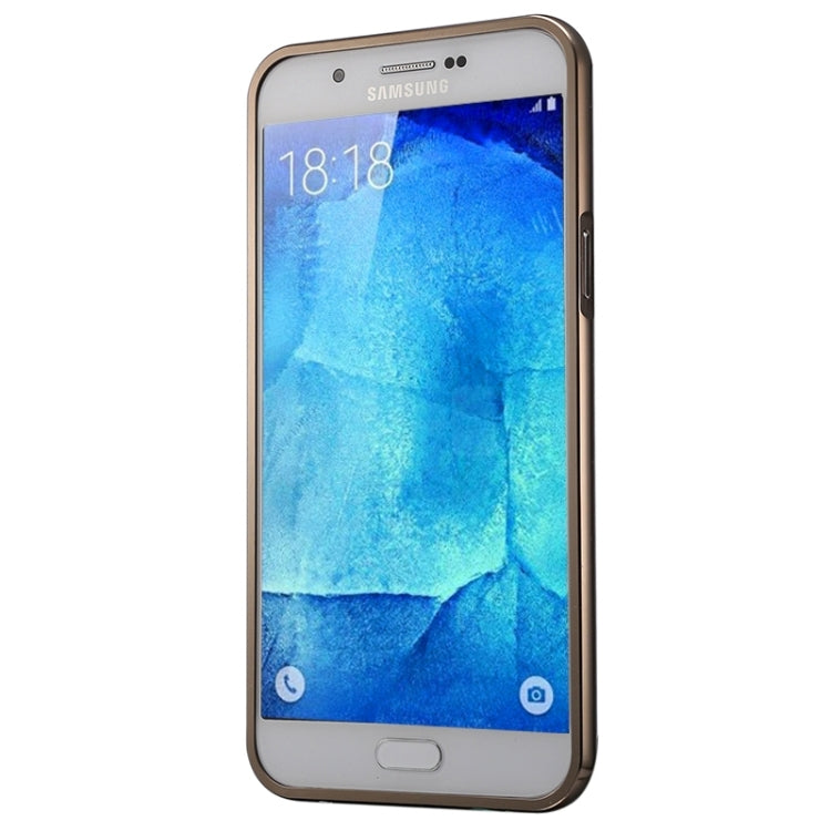 Push-pull Style Metal Plating Bumper Frame + Acrylic Back Cover Combination Case for Galaxy A8