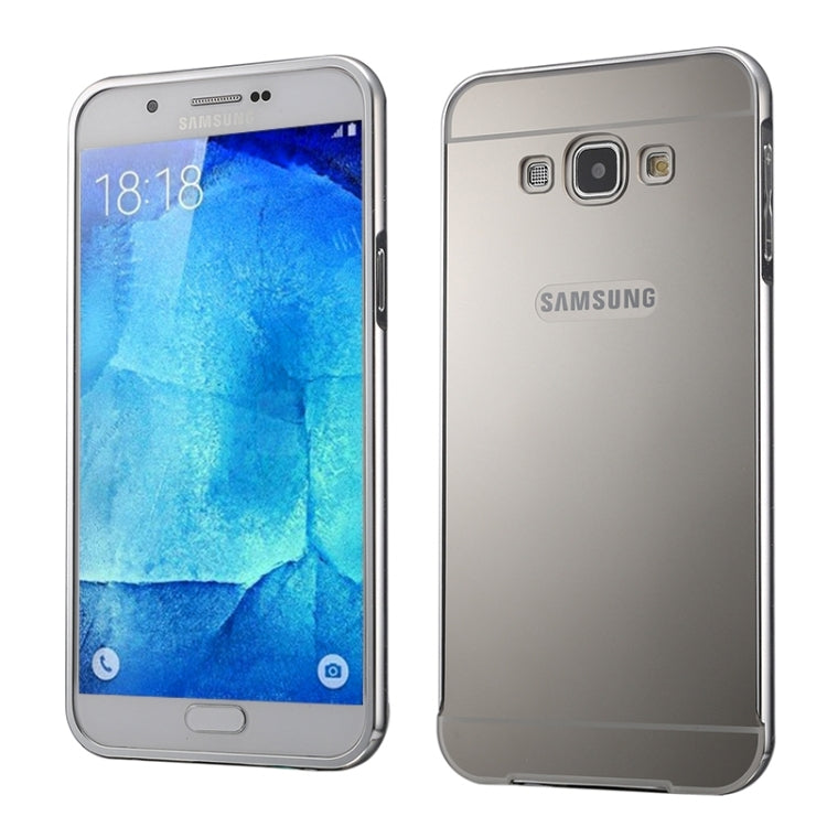 Push-pull Style Metal Plating Bumper Frame + Acrylic Back Cover Combination Case for Galaxy A8