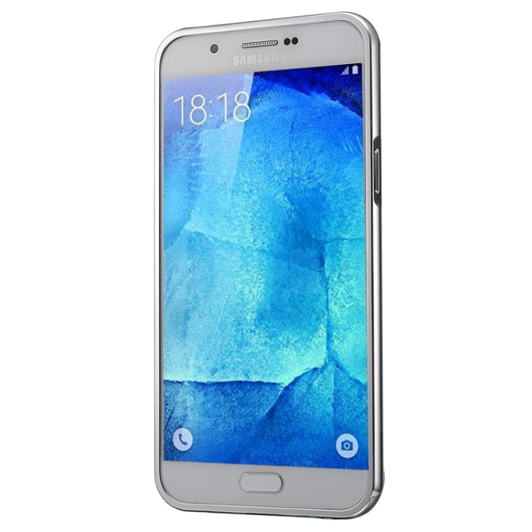 Push-pull Style Metal Plating Bumper Frame + Acrylic Back Cover Combination Case for Galaxy A8