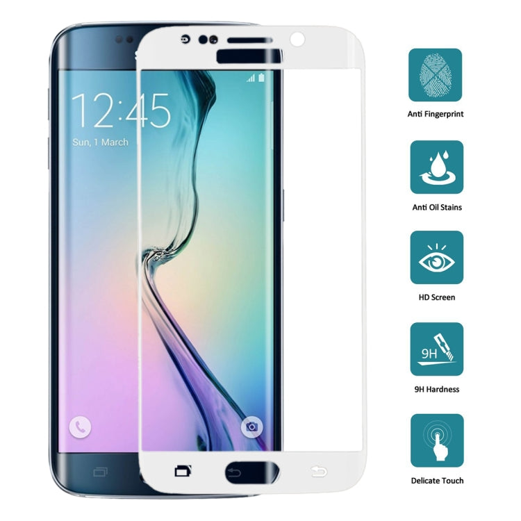0.3mm 9H Surface Hardness 3D Explosion-proof Colorized Electroplating Tempered Glass Full Screen Film for Galaxy S6 edge