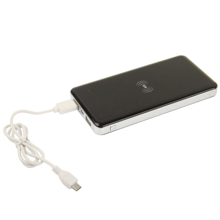 10000mAh Wireless Power Bank  for iPhone 8 / 8 Plus / X &  Galaxy Note III / N9000, Nokia Lumia 920 / Lumia 820 / LG Nexus 4 / HTC 8X / Droid DNA / Galaxy S III / Samsung Note II / Galaxy S IV / i9500 (Silver Frame + Black), AQ-WP800A(Black)