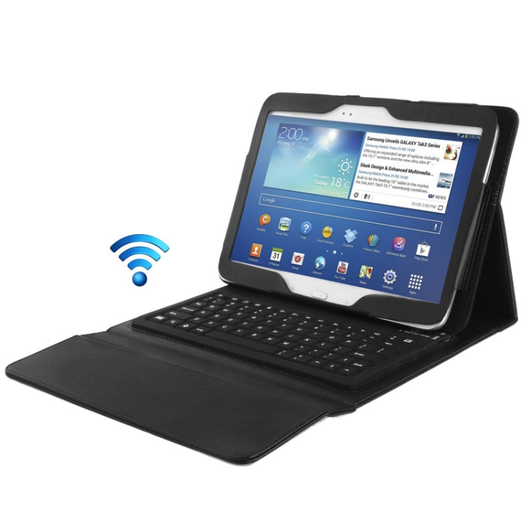 Universal Bluetooth 3.0 Keyboard Leather Tablet Case with Holder for Galaxy Tab 3 (10.1) P5200 / Tab 4 T530 / Note 10.1 2014 Edition P600(Black)