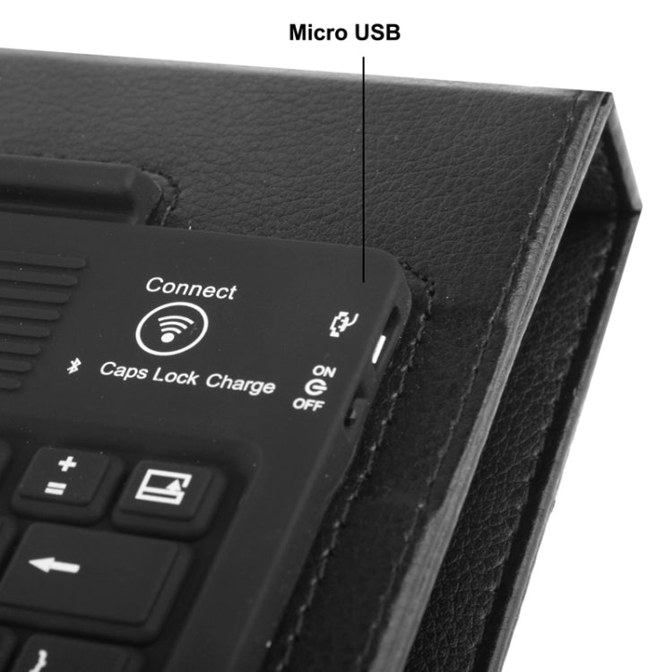 Universal Bluetooth 3.0 Keyboard Leather Tablet Case with Holder for Galaxy Tab 3 (10.1) P5200 / Tab 4 T530 / Note 10.1 2014 Edition P600(Black)