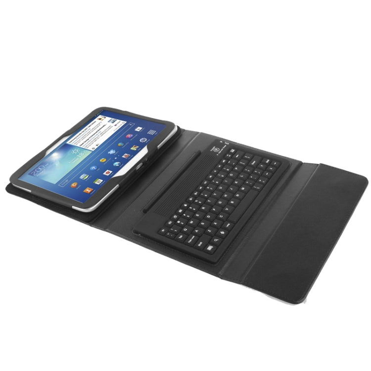 Universal Bluetooth 3.0 Keyboard Leather Tablet Case with Holder for Galaxy Tab 3 (10.1) P5200 / Tab 4 T530 / Note 10.1 2014 Edition P600(Black)