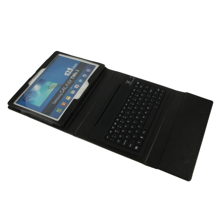 Bluetooth 3.0 Keyboard Leather Tablet Case with Holder for Galaxy Tab 3 (10.1) / P5200 / P5210 / P5220, GALAXY Tab 4 10.1 T530 / T531