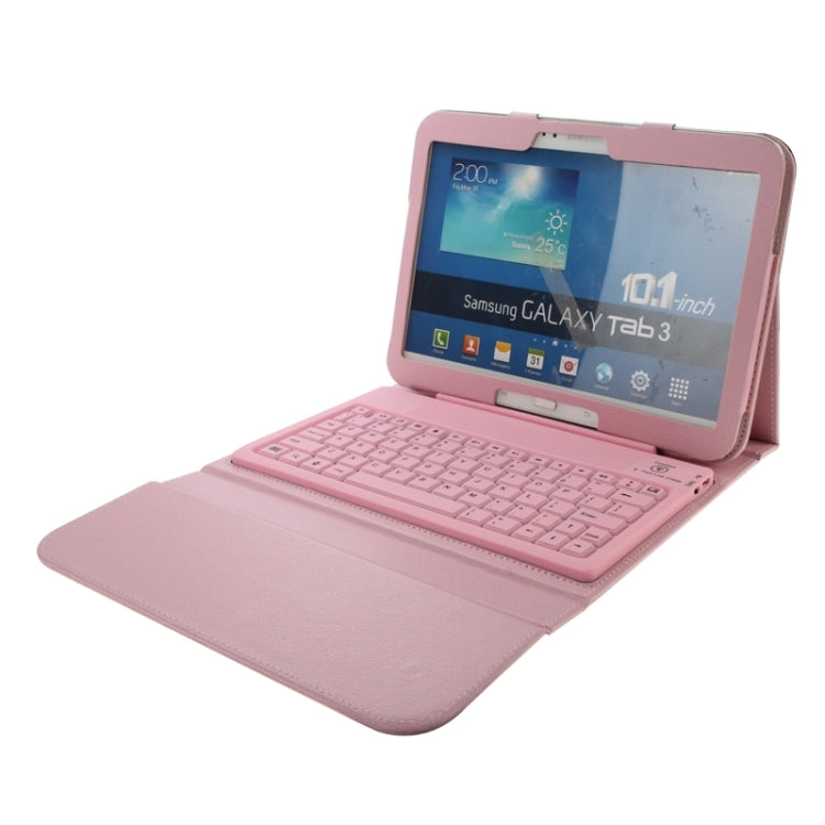 Bluetooth 3.0 Keyboard Leather Tablet Case with Holder for Galaxy Tab 3 (10.1) / P5200 / P5210 / P5220, GALAXY Tab 4 10.1 T530 / T531