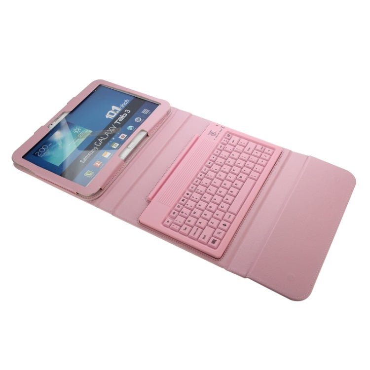 Bluetooth 3.0 Keyboard Leather Tablet Case with Holder for Galaxy Tab 3 (10.1) / P5200 / P5210 / P5220, GALAXY Tab 4 10.1 T530 / T531