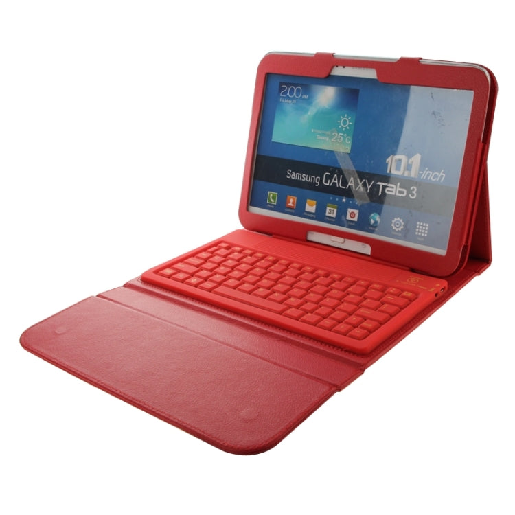 Bluetooth 3.0 Keyboard Leather Tablet Case with Holder for Galaxy Tab 3 (10.1) / P5200 / P5210 / P5220, GALAXY Tab 4 10.1 T530 / T531