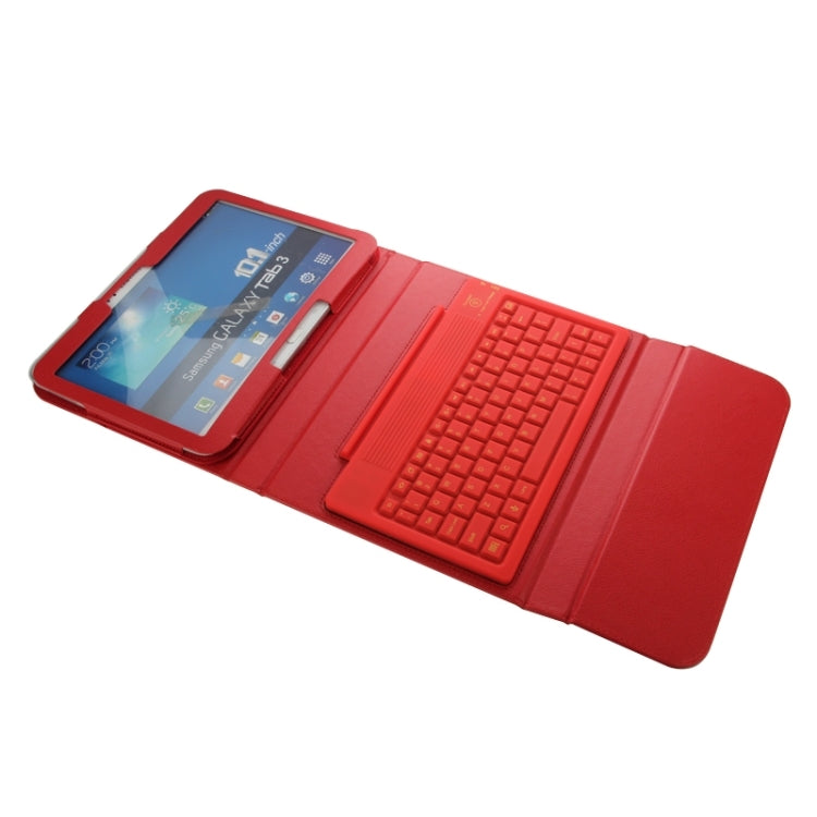 Bluetooth 3.0 Keyboard Leather Tablet Case with Holder for Galaxy Tab 3 (10.1) / P5200 / P5210 / P5220, GALAXY Tab 4 10.1 T530 / T531