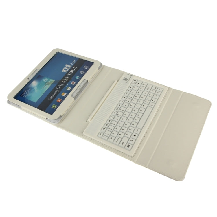 Bluetooth 3.0 Keyboard Leather Tablet Case with Holder for Galaxy Tab 3 (10.1) / P5200 / P5210 / P5220, GALAXY Tab 4 10.1 T530 / T531