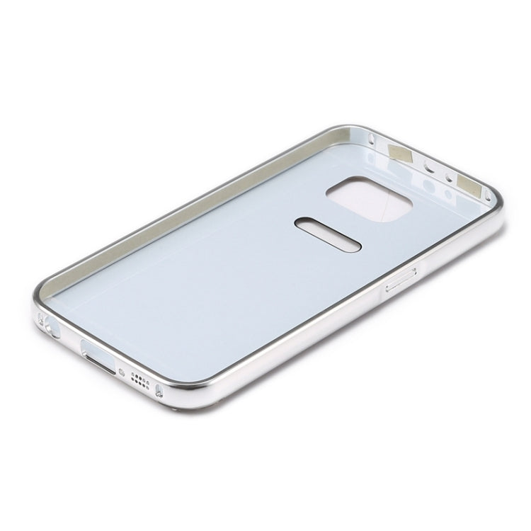 For Galaxy S6 / G920 Diamond Encrusted Push-pull Style Metal Plating Bumper Frame + Acrylic Back Cover Combination Case