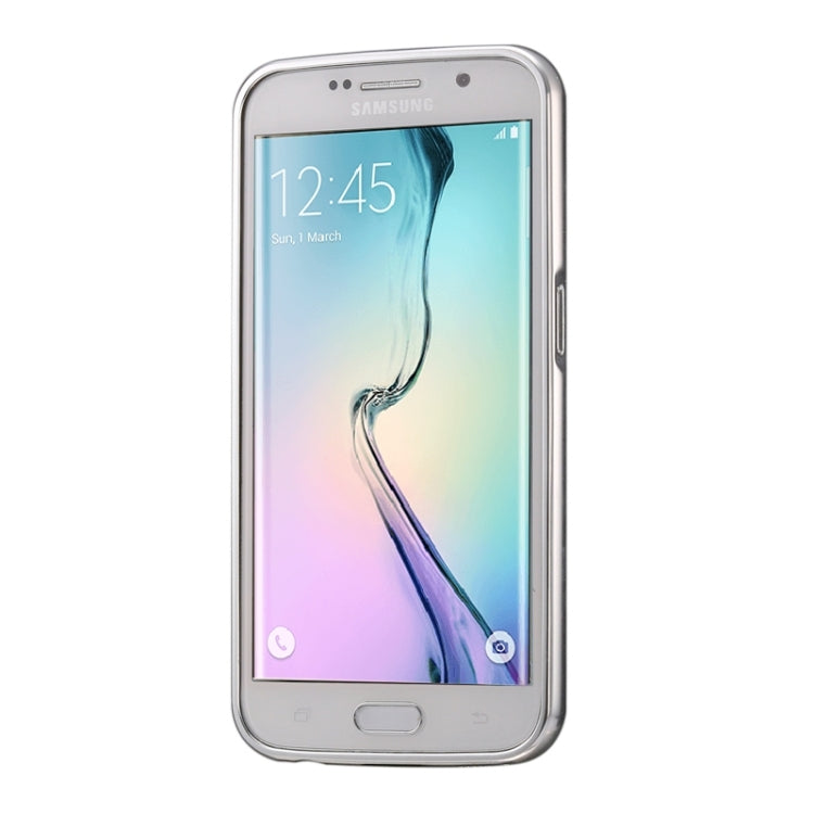 For Galaxy S6 edge / G925 Diamond Encrusted Push-pull Style Metal Plating Bumper Frame + Acrylic Back Cover Combination Case