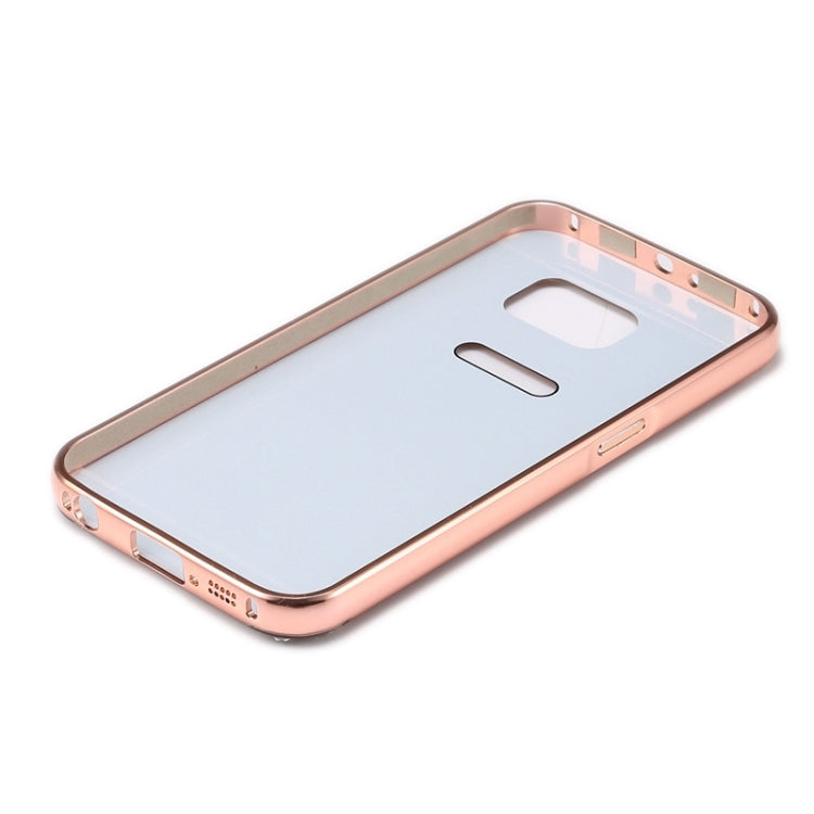 For Galaxy S6 edge+ / G928 Diamond Encrusted Push-pull Style Metal Plating Bumper Frame + Acrylic Back Cover Combination Case