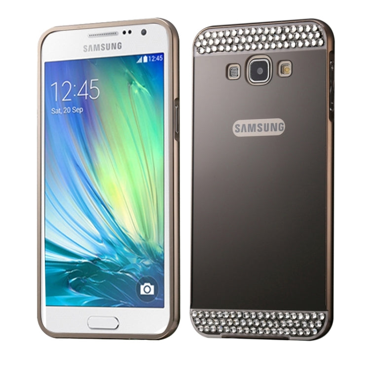 Diamond Encrusted Push-pull Style Metal Plating Bumper Frame + Acrylic Back Cover Combination Case for Galaxy A5 / A500F