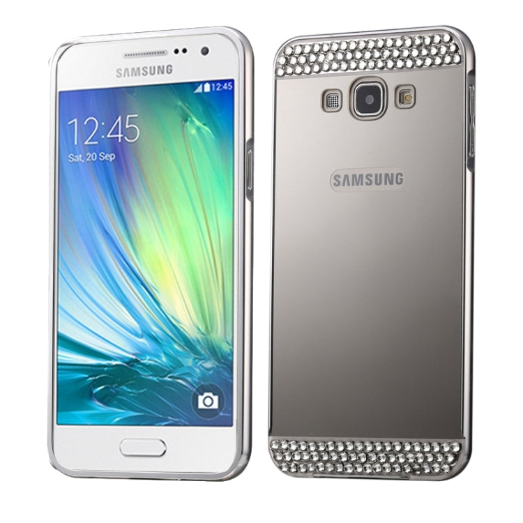 Diamond Encrusted Push-pull Style Metal Plating Bumper Frame + Acrylic Back Cover Combination Case for Galaxy A5 / A500F