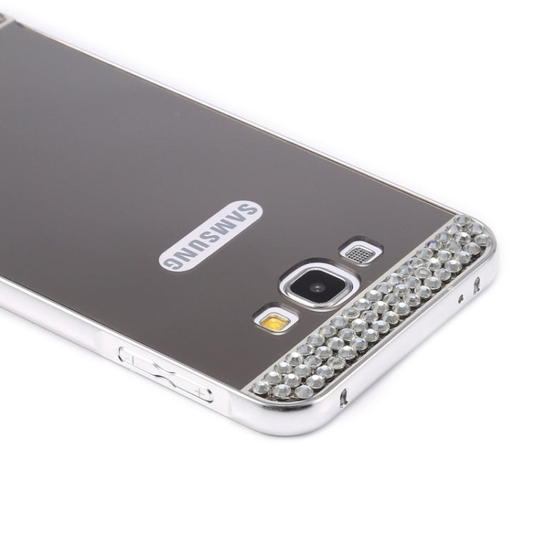 Diamond Encrusted Push-pull Style Metal Plating Bumper Frame + Acrylic Back Cover Combination Case for Galaxy A7 / A700F