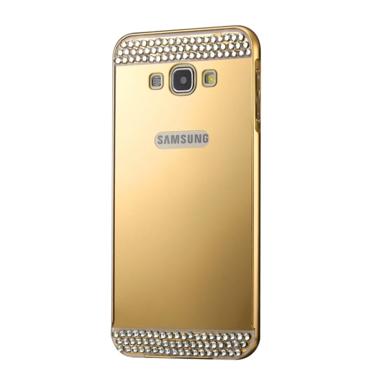 Diamond Encrusted Push-pull Style Metal Plating Bumper Frame + Acrylic Back Cover Combination Case for Galaxy A7 / A700F
