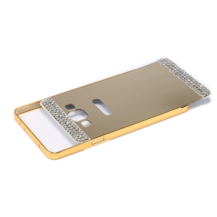 Diamond Encrusted Push-pull Style Metal Plating Bumper Frame + Acrylic Back Cover Combination Case for Galaxy A7 / A700F