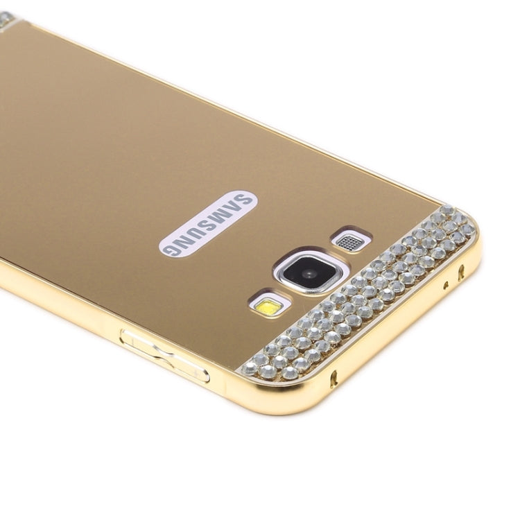 Diamond Encrusted Push-pull Style Metal Plating Bumper Frame + Acrylic Back Cover Combination Case for Galaxy A7 / A700F