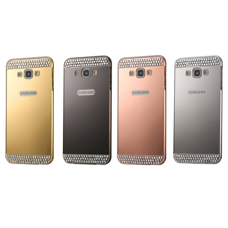 Diamond Encrusted Push-pull Style Metal Plating Bumper Frame + Acrylic Back Cover Combination Case for Galaxy A7 / A700F