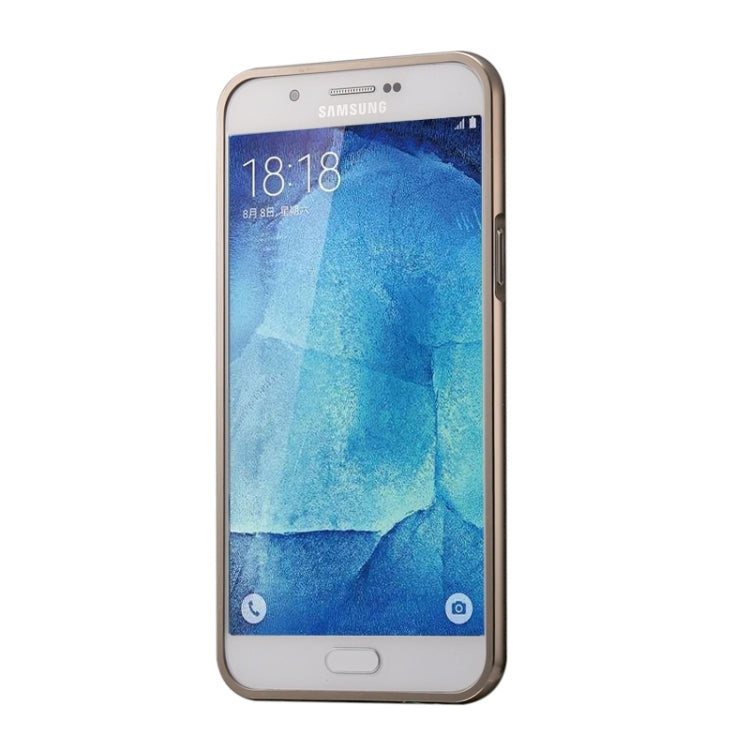 Diamond Encrusted Push-pull Style Metal Plating Bumper Frame + Acrylic Back Cover Combination Case for Galaxy A8