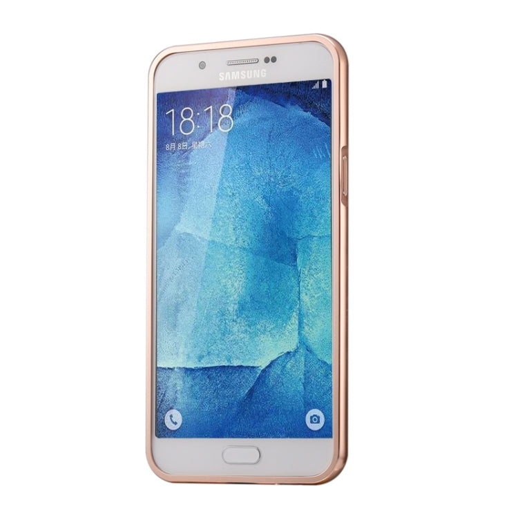 Diamond Encrusted Push-pull Style Metal Plating Bumper Frame + Acrylic Back Cover Combination Case for Galaxy A8