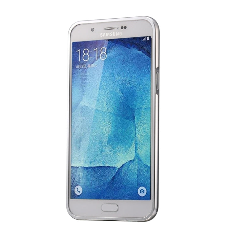 Diamond Encrusted Push-pull Style Metal Plating Bumper Frame + Acrylic Back Cover Combination Case for Galaxy A8