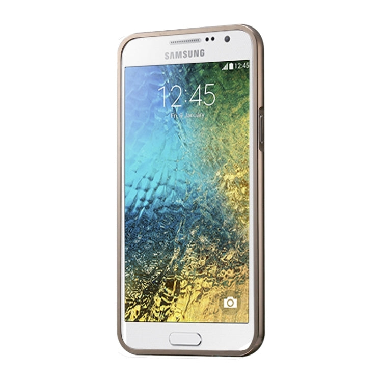 Diamond Encrusted Push-pull Style Metal Plating Bumper Frame + Acrylic Back Cover Combination Case for Galaxy E5