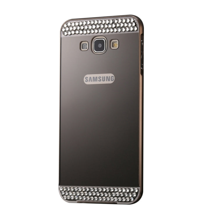 Diamond Encrusted Push-pull Style Metal Plating Bumper Frame + Acrylic Back Cover Combination Case for Galaxy E7 / E700