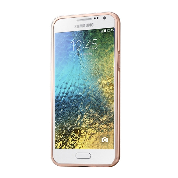 Diamond Encrusted Push-pull Style Metal Plating Bumper Frame + Acrylic Back Cover Combination Case for Galaxy E7 / E700