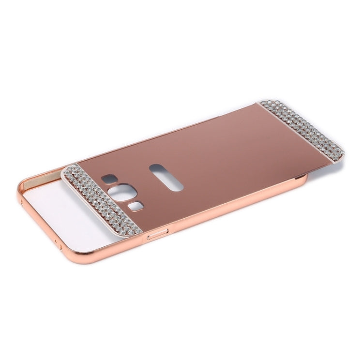 Diamond Encrusted Push-pull Style Metal Plating Bumper Frame + Acrylic Back Cover Combination Case for Galaxy E7 / E700