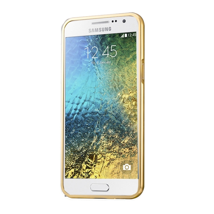 Diamond Encrusted Push-pull Style Metal Plating Bumper Frame + Acrylic Back Cover Combination Case for Galaxy E7 / E700