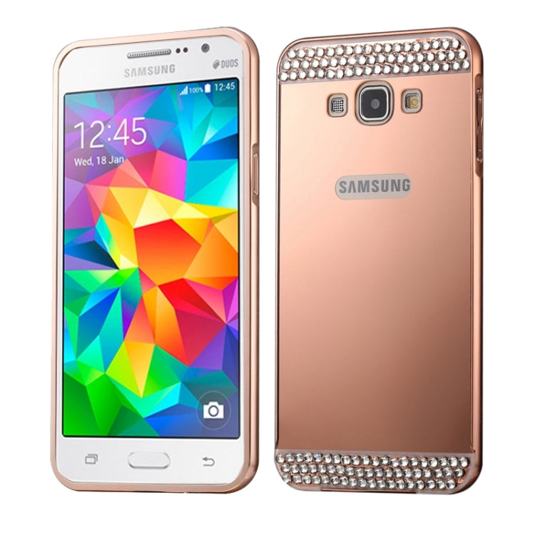 Diamond Encrusted Push-pull Style Metal Plating Bumper Frame + Acrylic Back Cover Combination Case for Galaxy Grand Prime / G530H