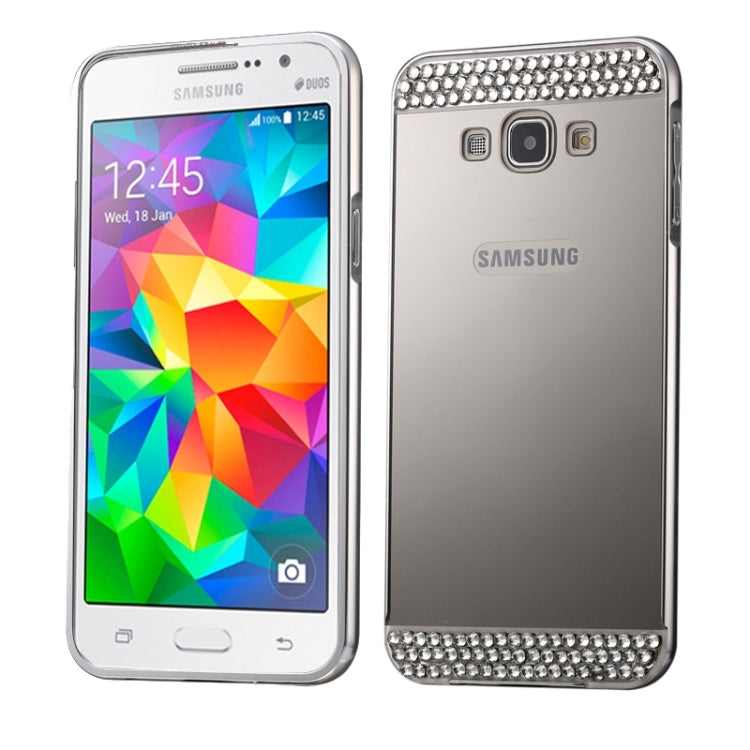Diamond Encrusted Push-pull Style Metal Plating Bumper Frame + Acrylic Back Cover Combination Case for Galaxy Grand Prime / G530H