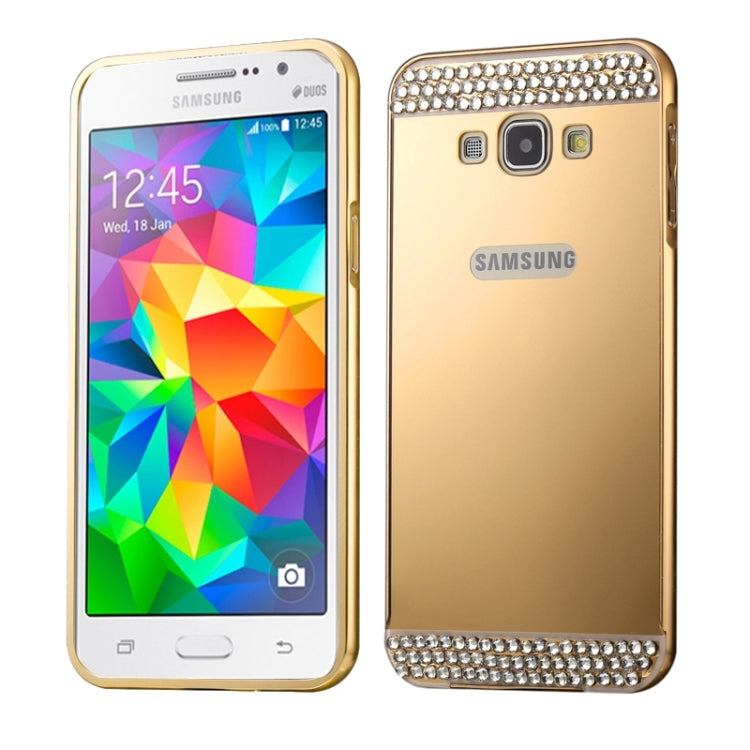 Diamond Encrusted Push-pull Style Metal Plating Bumper Frame + Acrylic Back Cover Combination Case for Galaxy Grand Prime / G530H