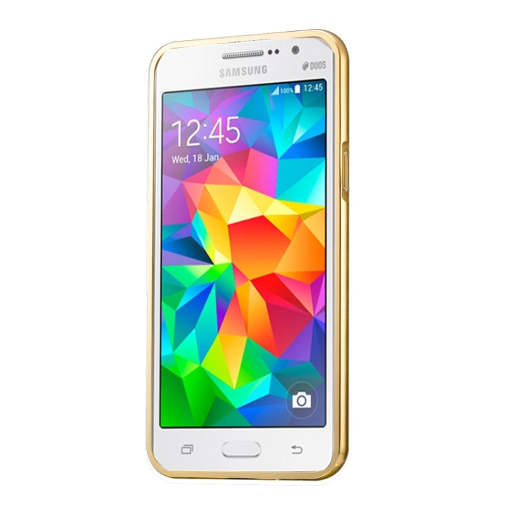 Diamond Encrusted Push-pull Style Metal Plating Bumper Frame + Acrylic Back Cover Combination Case for Galaxy Grand Prime / G530H