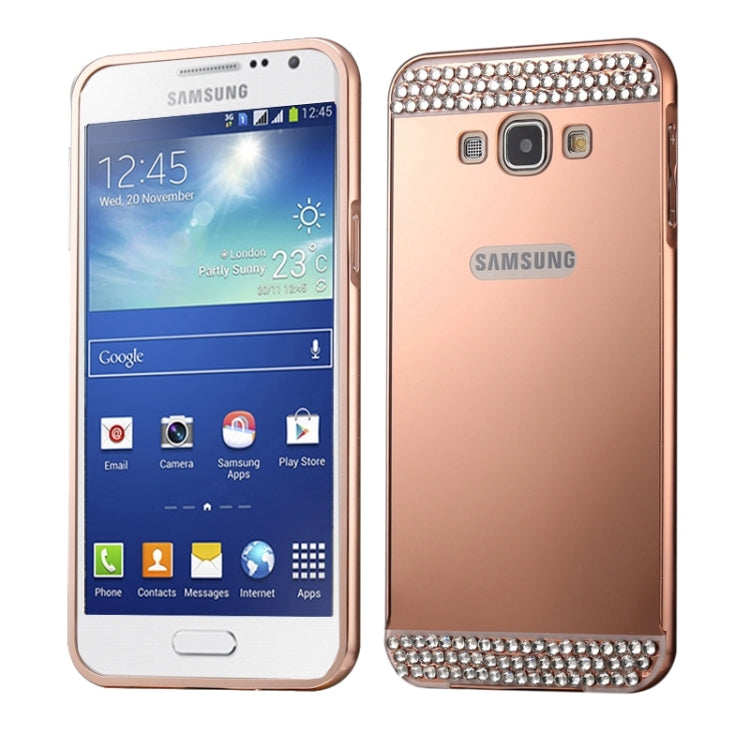 Diamond Encrusted Push-pull Style Metal Plating Bumper Frame + Acrylic Back Cover Combination Case for Galaxy Grand 2 / G7106