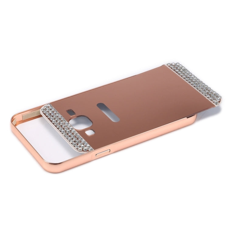 Diamond Encrusted Push-pull Style Metal Plating Bumper Frame + Acrylic Back Cover Combination Case for Galaxy J1